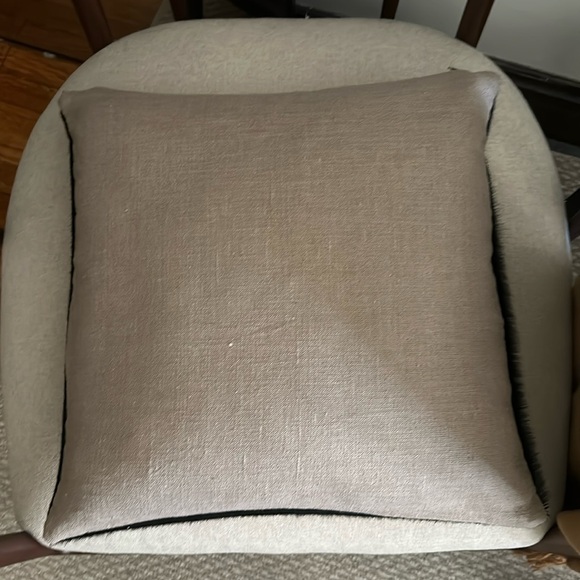 New Arhaus Black white hair on hide leather pillow cover linen suede whipstitch - Picture 6 of 16